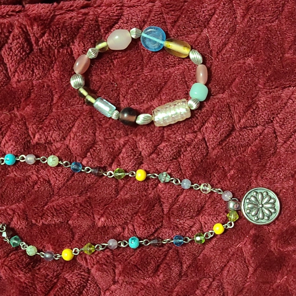 Lia Sophia jewelry. Necklace charm is reversible w matching bracelet